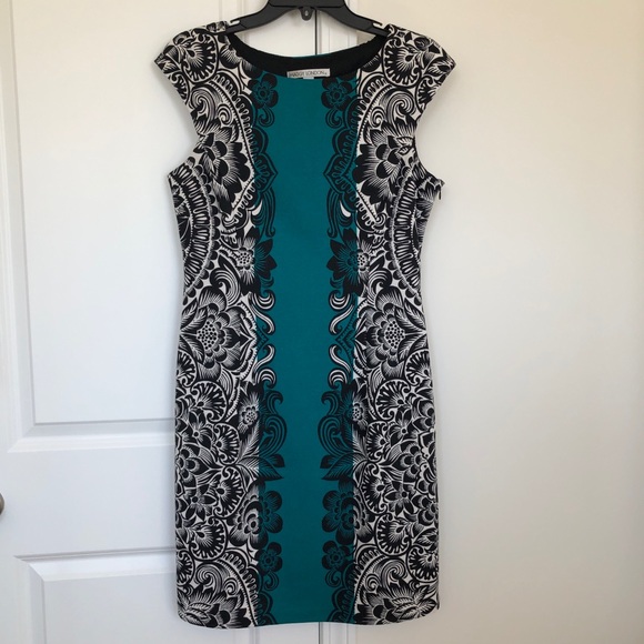 Maggy London Dresses & Skirts - Maggy London Sleeveless Dress | White, Black, & Teal | Size 10